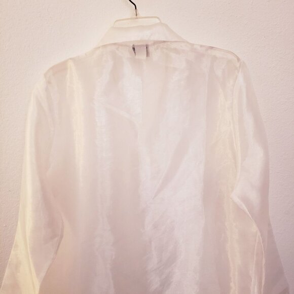 Dove Vintage White Sheer Oversized Shirt/Duster Relaxed Fit Size 1X EUC - Picture 6 of 9
